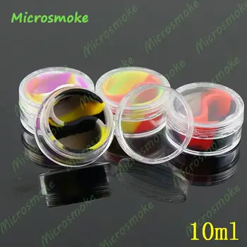 

10 Piece / lot Non-stick Oil Dab Wax Storage Jar Acrylic Silicone Container Hight Quality 10ml silicone jars dab wax containers