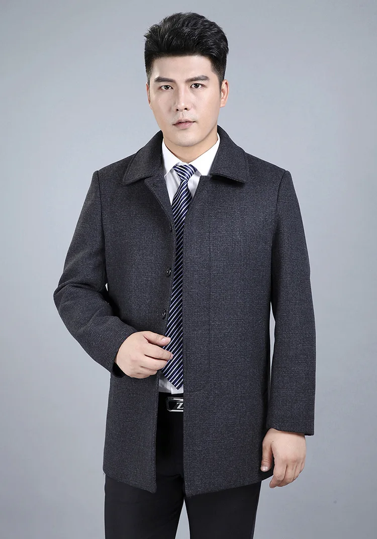 Men Wool Coat 2017 long thick Winter Wool Blends men fashion Brand Men