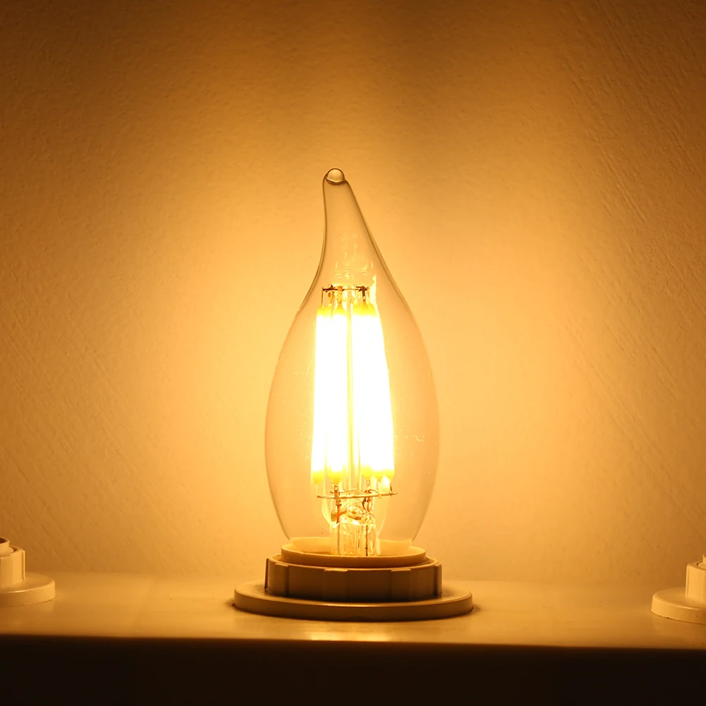 Ledgle 6 Вт LED Лампочки затемнения E12 светодиодные лампы накаливания свечах для