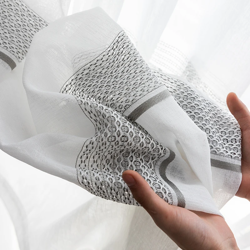 Innermor белая Тюлевая занавеска в сетку для гостиной жаккардовый тюль спальни