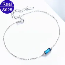 Красный Ёлки бренд 925 Серебряный браслет-цепочка для Для женщин День рождения подарков с голубой/розовый кристалл Ювелирные украшения