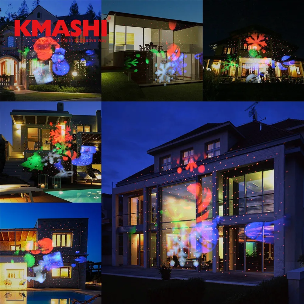 

christmas snowflake projector 12 film Laser Projector lights holiday Outdoor lighting Lantern stage Flashlight IP65 Waterproof