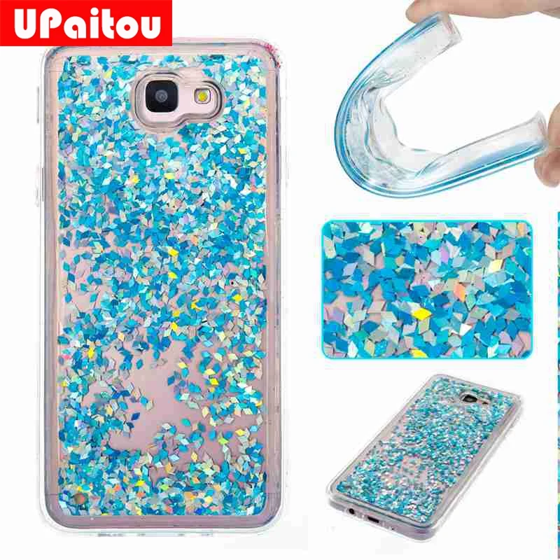 UPaitou for Samsung Galaxy J5 Prime Dynamic Liquid Glitter Paillette Case G570F Bling Back Cover TPU Silicon |
