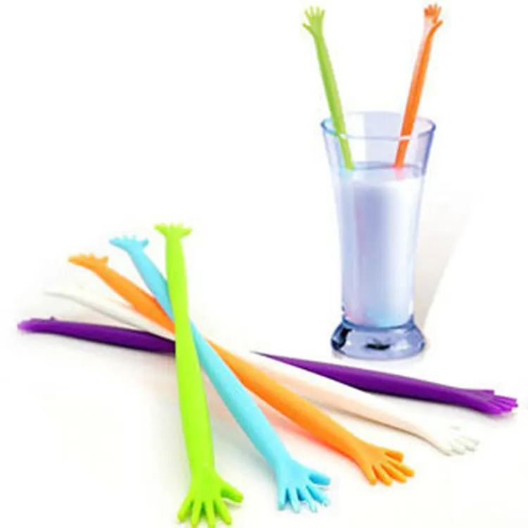 Buy Comfortable Hand Shaped Plastic Drink Stirrer