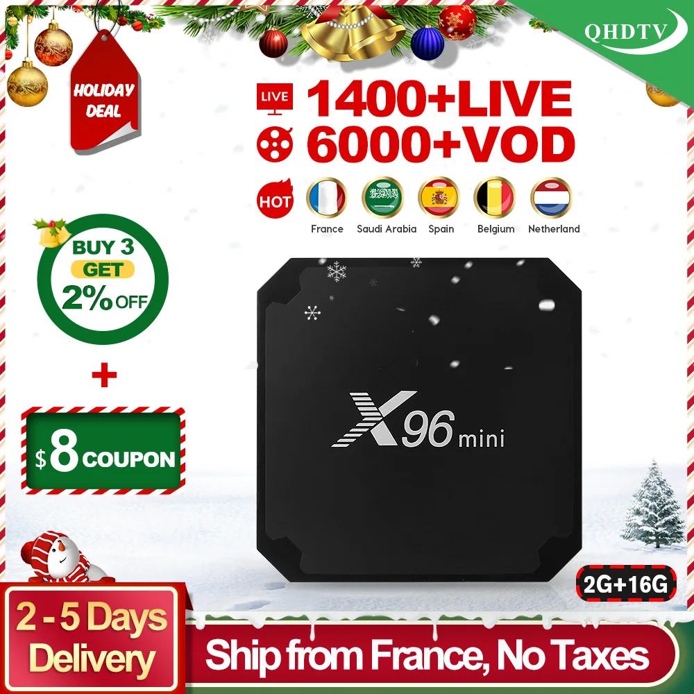 

X96 mini IPTV France Arabic Box Android 7.1 2GB 16GB S905W with QHDTV IPTV Subscription IPTV Belgium Dutch France Arabic IP TV