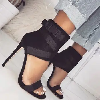 

Large size 43 yards Europe and the United States hot new fish mouth cross with high heels sexy night sandals women