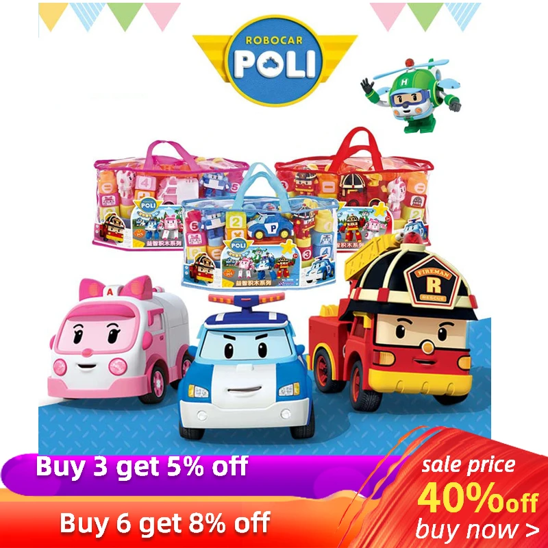 Robocar Poli детские игрушки Развивающие Робот строительные блоки фигурка дети