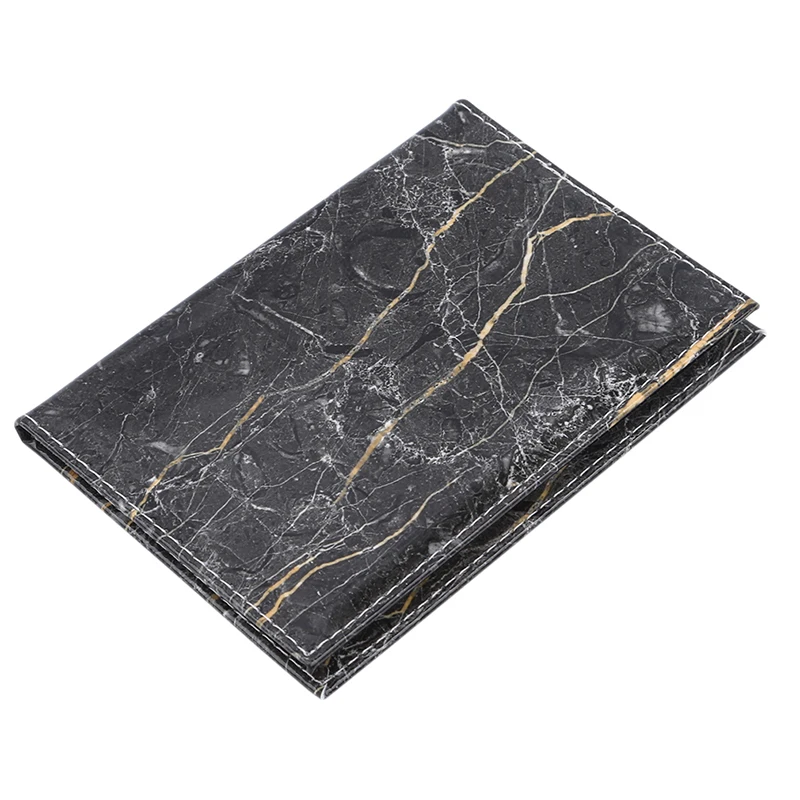 White Marble Novel Portable PU Leather Women Travel Passport Holder Embossing Passport Cover Credit Card ID Bag