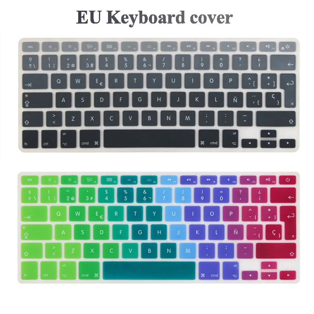 

ES Spain Spanish EURO keyboard Cover for Mid 2009-Mid 2015 MacBook Pro 13 15 inch Retina/CD ROM A1502 A1425 A1278 A1398 A1286