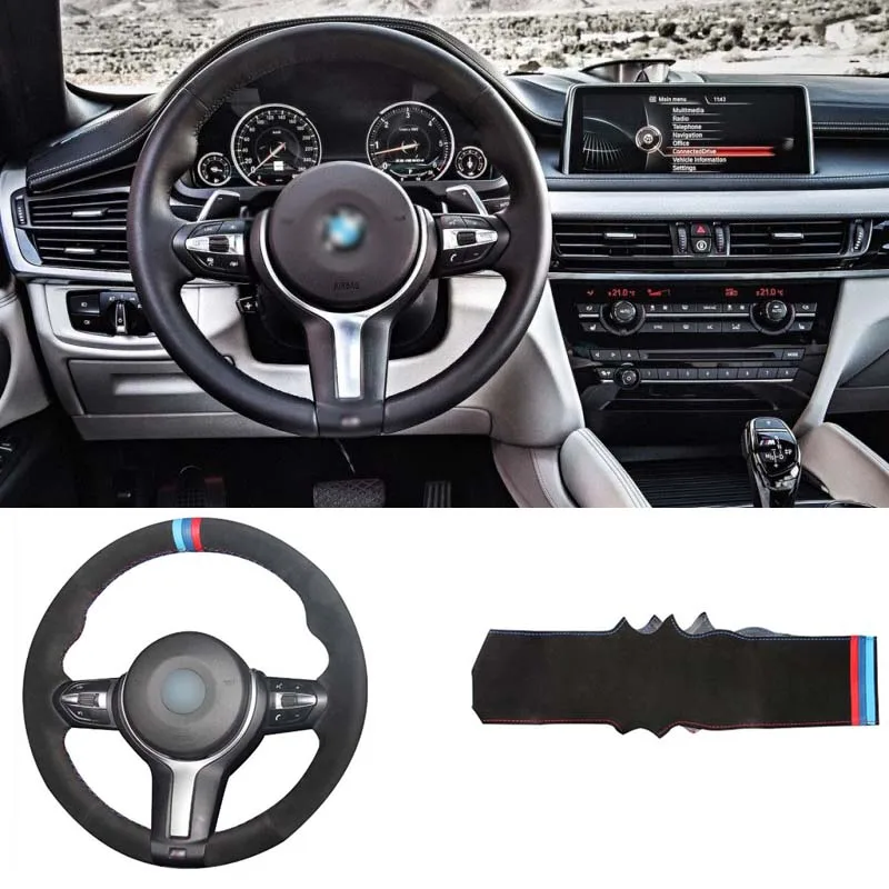 

Brand New DIY Sewing-on Black Suede Steering Wheel Cover Exact Fit For BMW M2/M3/M4/M5/M6/X5/X6