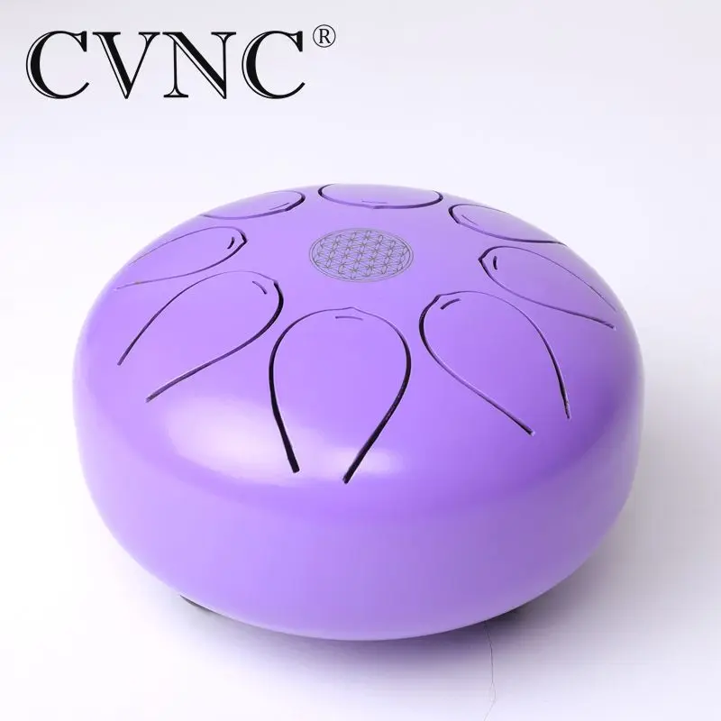 

CVNC 5 inch Steel Tongue Drum Brown 8 Tone Hand Pan Drum Tank Hang Drum with Drumsticks Carrying Bag Percussion Instruments