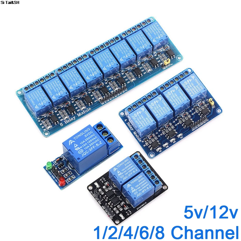 5v 12v 1 2 4 6 8 way relay module for arduino 1 2 