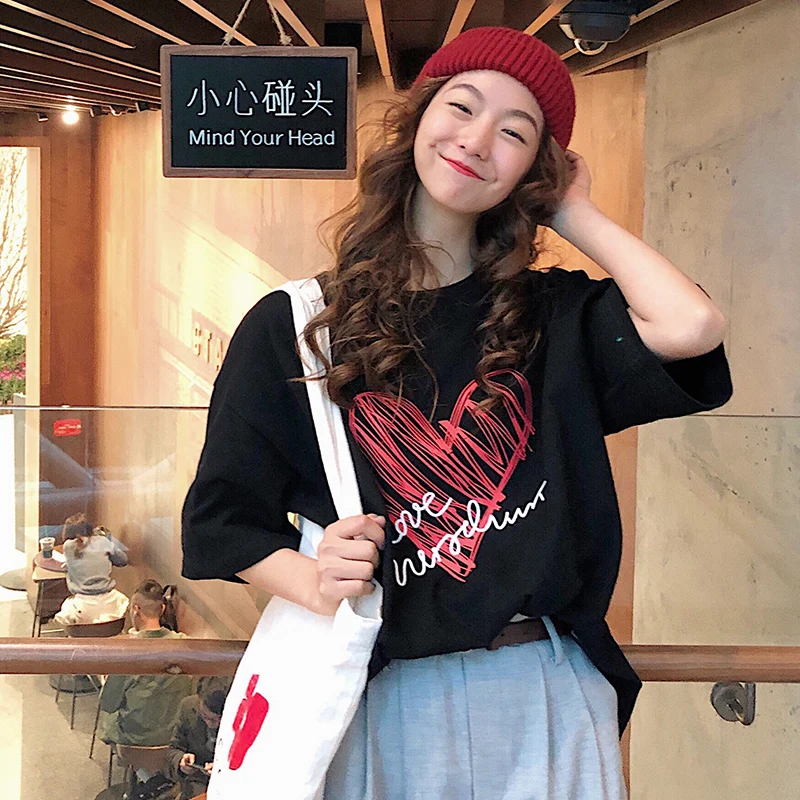 Harajuku Винтажная Футболка большого размера Женская модная забавная футболка с