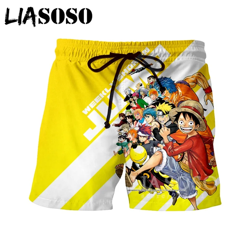 16 LIASOSO летние новые мужские и женские модные 3D принты Аниме One Piece Брук шорты пляжные Фитнес хип хоп свободные спортивные штаны Nami A234-11 - Цвет: 16