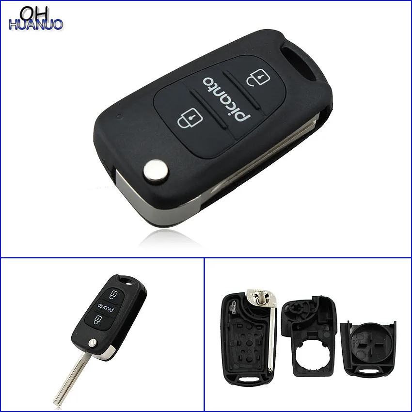 3 Button Replacement Shell Keyless Folding Remote Key Case Fob for Kia