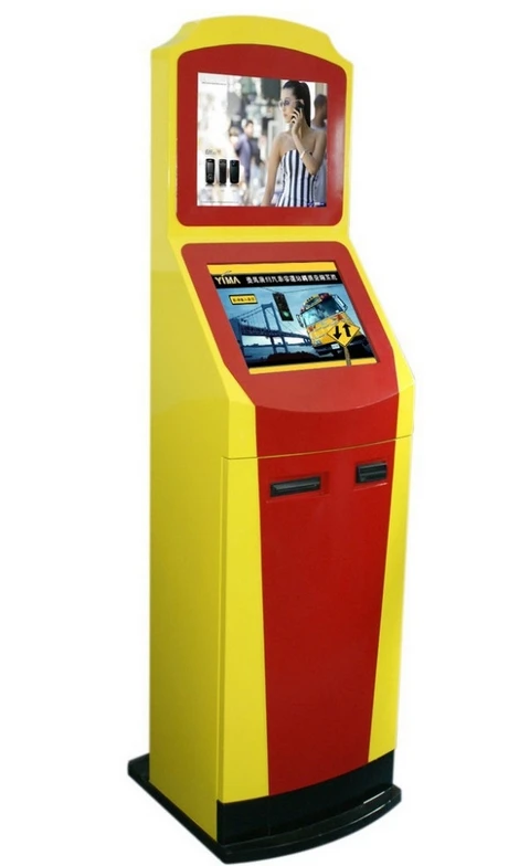 Touch screen bill payment kiosk with return