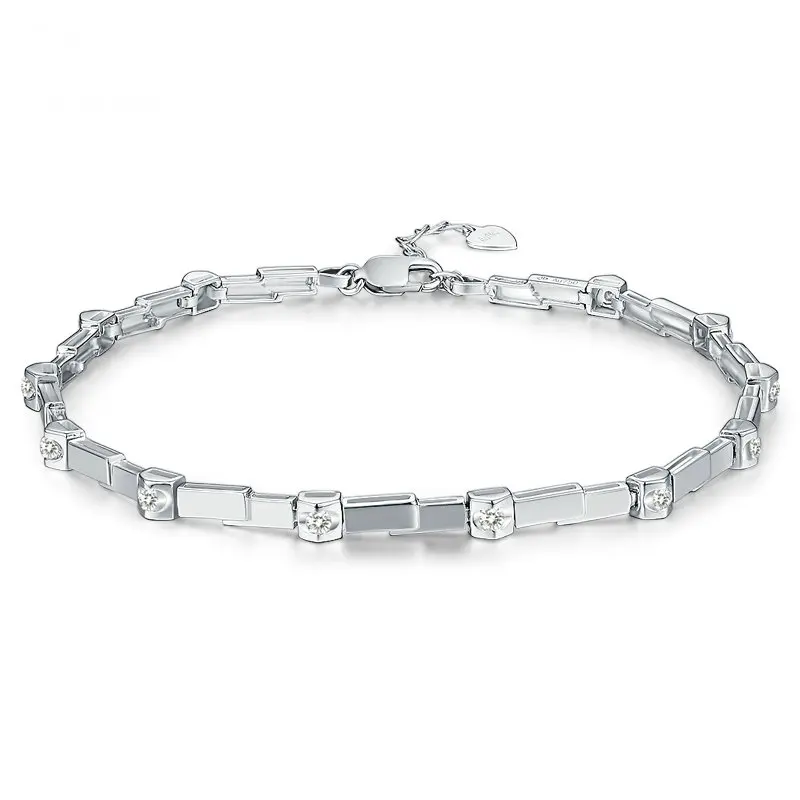 Natural Diamond Bracelet for Women 0 30ct 12pcs Diamond font b Jewelry b font 18K White