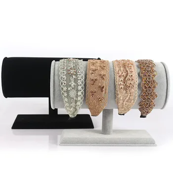 

Joyero Organizador Porte Bijoux Jewelry Box Free Shipping 2019 New Jewelry Hoop Show Hair Suede Headdress Display Props Boxes