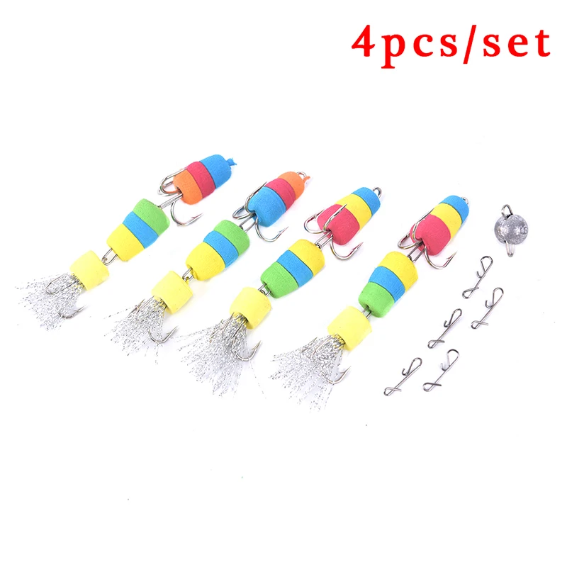  4pcs/set Fishing LureJig Swivel Soft Lure Insect bait Swim baits Wobbler Bass Lure Minnow Floats Fi