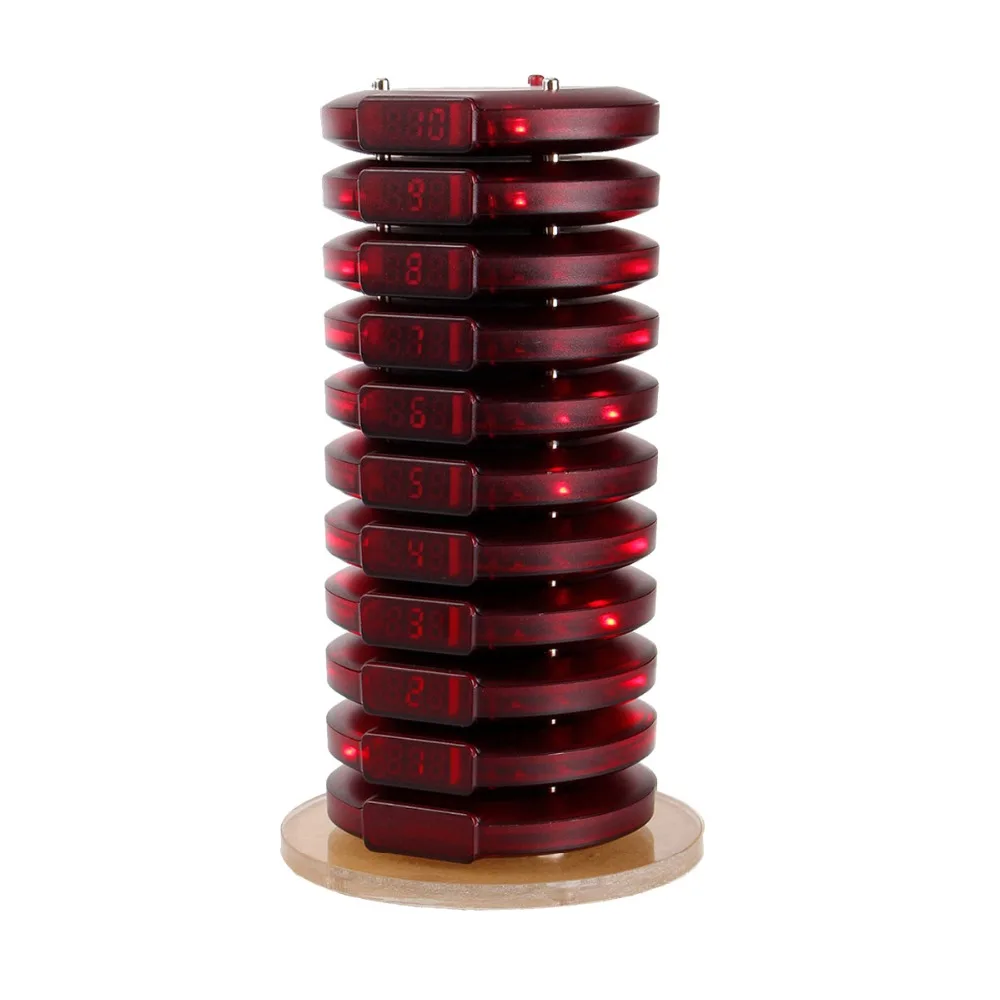 

10pcs Call Coaster Pager + 1 Charger Base for Restaurant Pager Wireless Calling Queuing Paging System Catering Equipments F3356