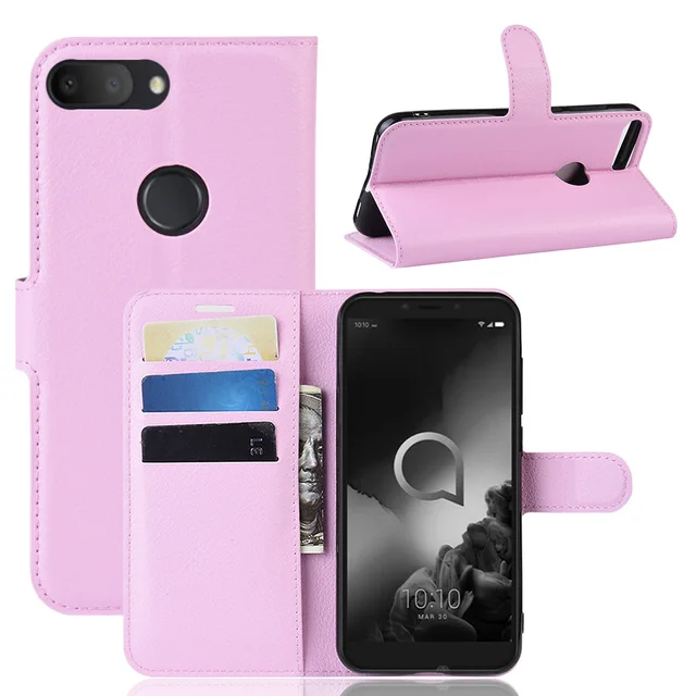 Custodia a Libro in SimilPelle Smartphone Colori Leather HQ Azzurro Modelli  Smartphone No Foto Alcatel 1S 2019