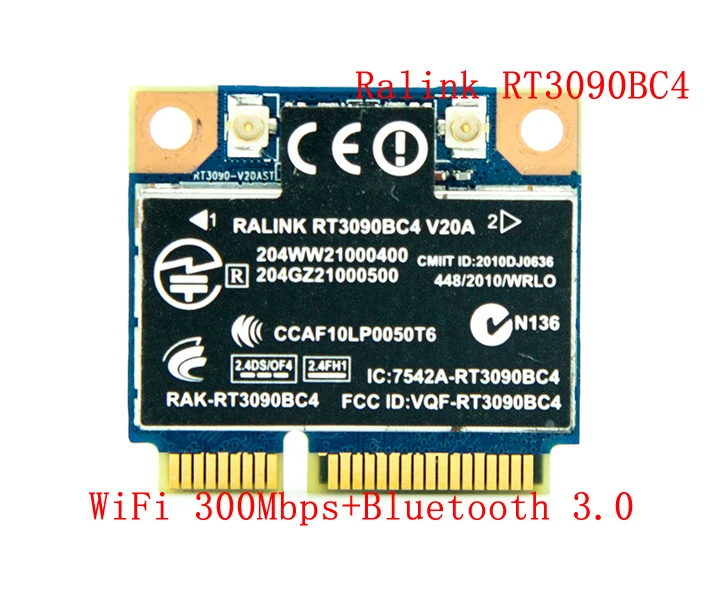 Ralink RT3090BC4 300 Мбит/с PCI-E WiFi адаптер мини PCI-Express беспроводной комбинированный адаптер с Bluetooth V3.0 BT 3,0 для hp 602992-001