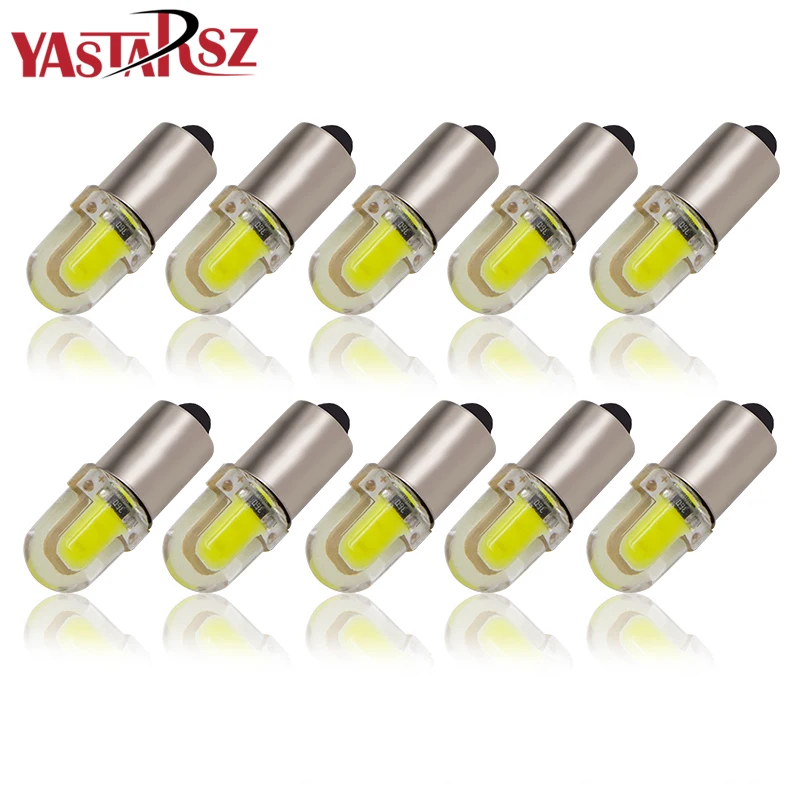 

Car styling 10x T11 12V 363 BA9S COB Round 3D Led T4W 2 SMD Car License Plate Light Turn Signal Bulb Parking Door Lamp White
