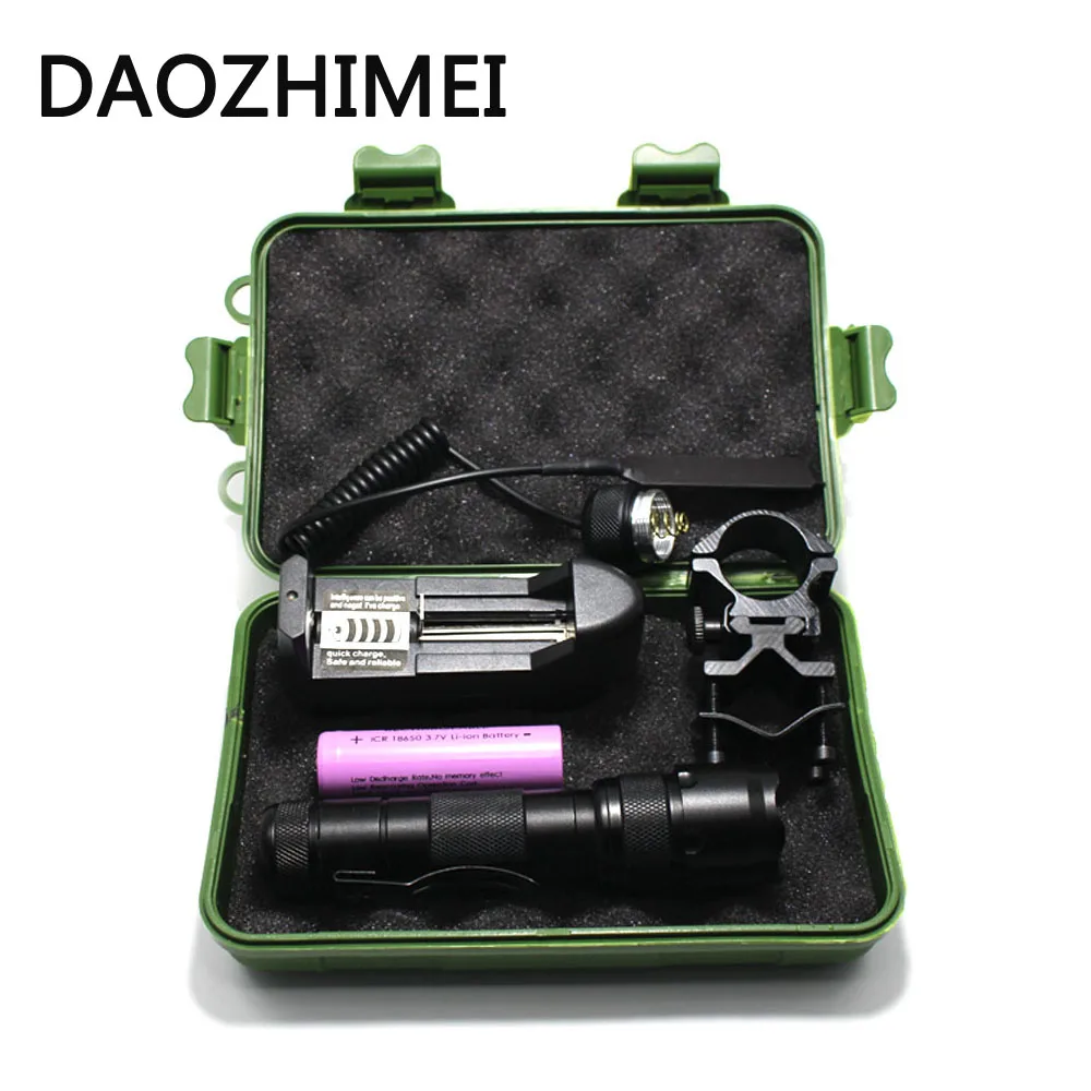 

5000 Lumen WF-502B L2 LED Tactical Flashlight Torch Light+Gun Mount+ Battery+Remote Switch A Complete Set for Hunting Fishing