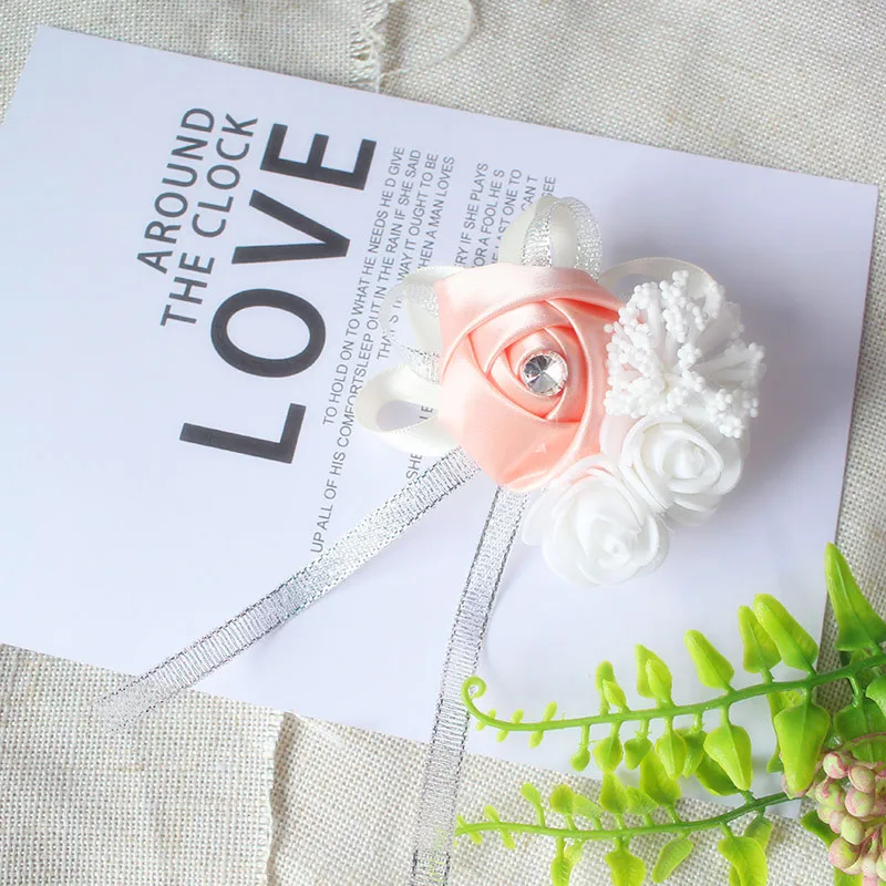 wrist corsage bracelet bridal wedding flowers Bridesmaid  (99)