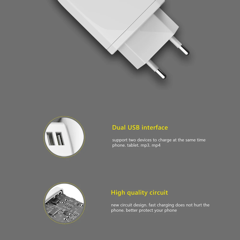 Двойная 3 А Быстрая зарядка usb быстрая зарядка для мобильных телефонов с европейской вилкой QC3.0 USB зарядное устройство адаптер для iPhone x xr samsung S9 Xiaomi huawei