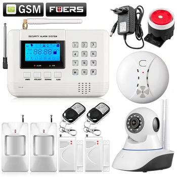 

Fuers Q2 LCD Keyboard Wireless Home GSM PSTN Alarm systems intelligent auto dial Burglar Security Alarm System WIFI camera Kit