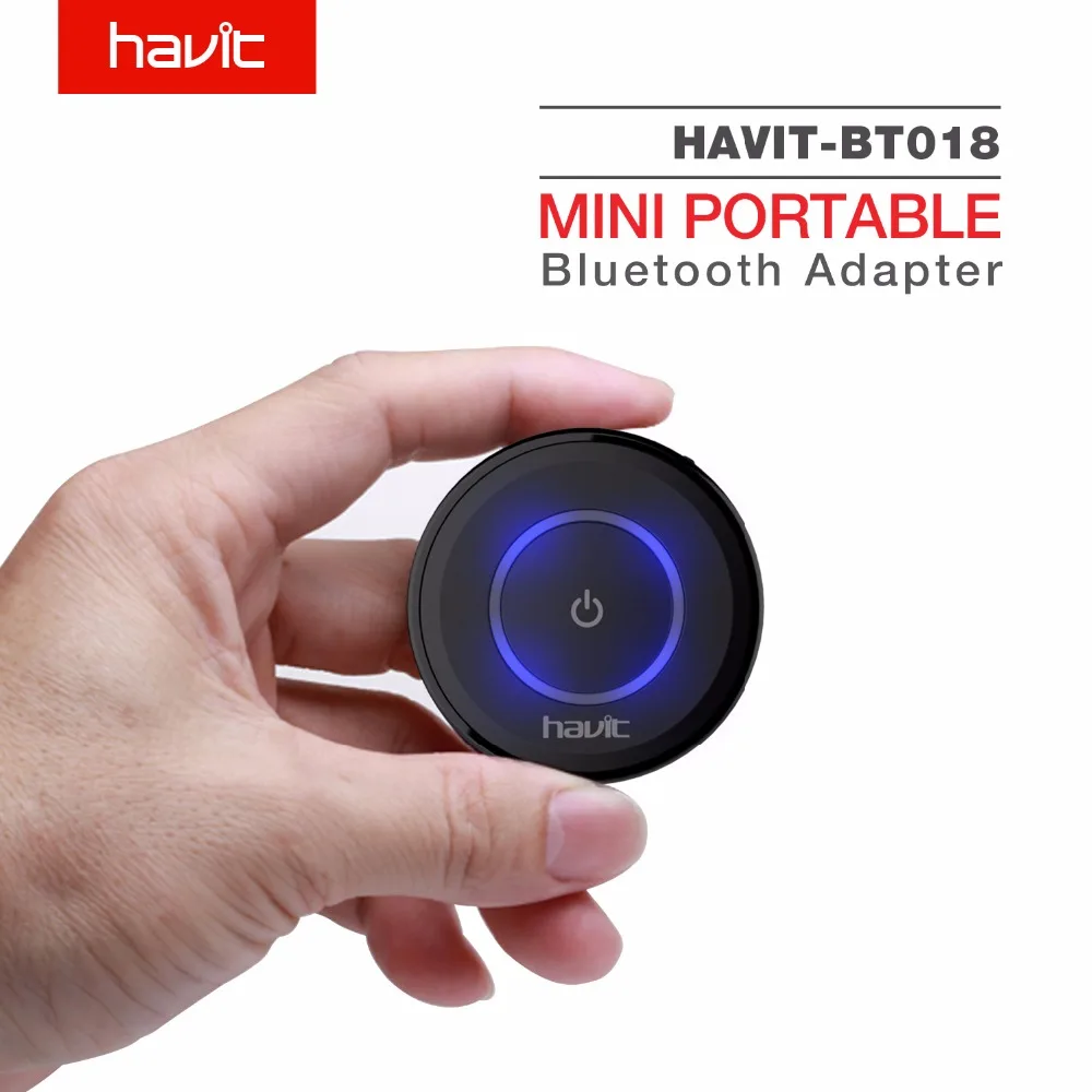HAVIT 2-in-1 3.5mm 블루투스 어댑터 오디오 송신기 및 수신기 aptX 미니 무선 휴대용 블루투스 장치 HV-BT018