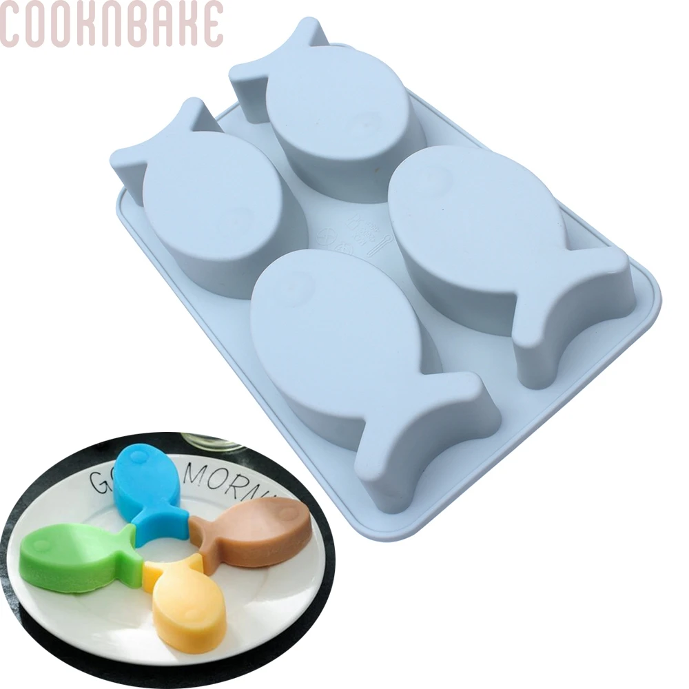 COOKNBAKE DIY Silicone Cake Mold The shape of Fish New Arrive Cookie Mold DIY Handmade Soap Mold