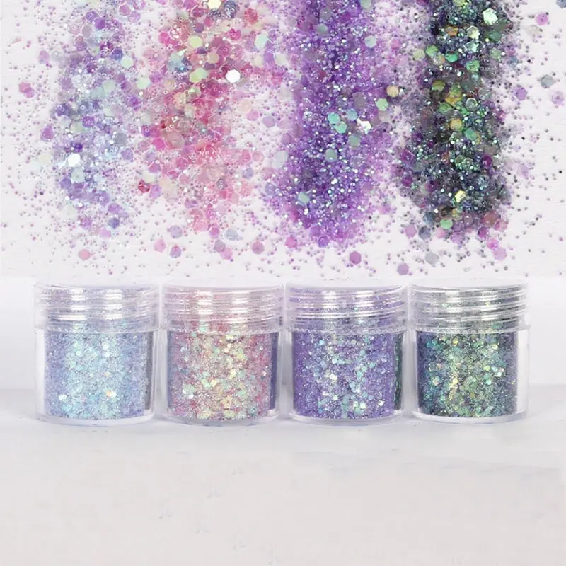 4 bottles Dreamlike Glitter Powder Stuff for Resin DIY Jewelry Filling Nail Art Decoration 1mm Bling Sequins Craft Accessories