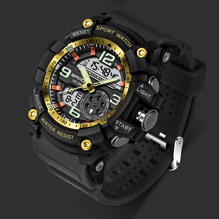 SANDA 759, спортивные мужские часы, Топ бренд, Роскошные военные кварцевые часы, мужские водонепроницаемые S Shock наручные часы, relogio masculino