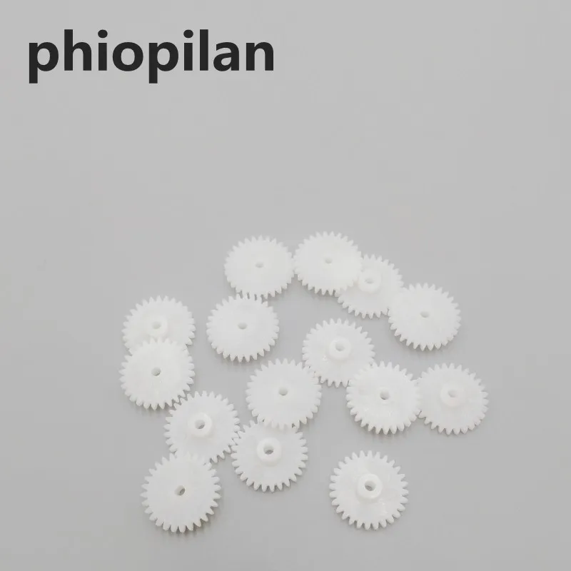 

500pcs 28T 2A 0.5 modulus 1.95mm Aperture 28 Teeth Single Plastic Model Gear Toy Car Motor Gearbox fit to 2.0mm axis