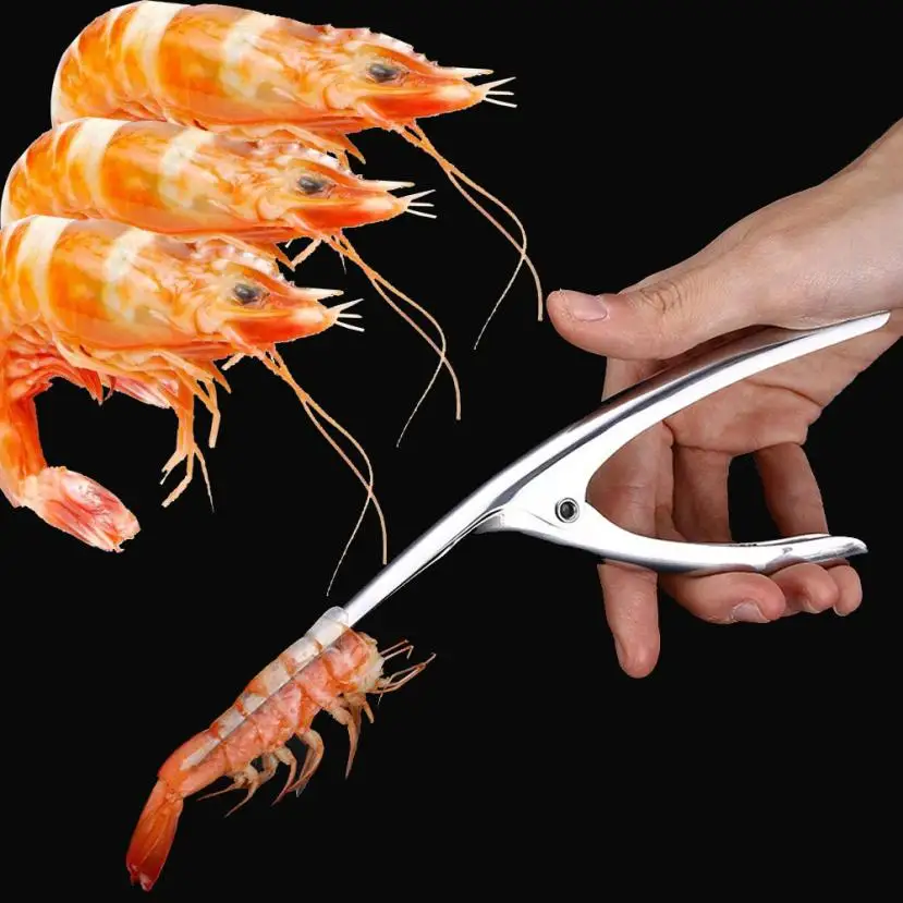 

Cutter Stainless Steel Prawn Peeler Shrimp Deveiner Peel Device Creative Kitchen Tools Press Seafood Tools Prawn Free Shipping