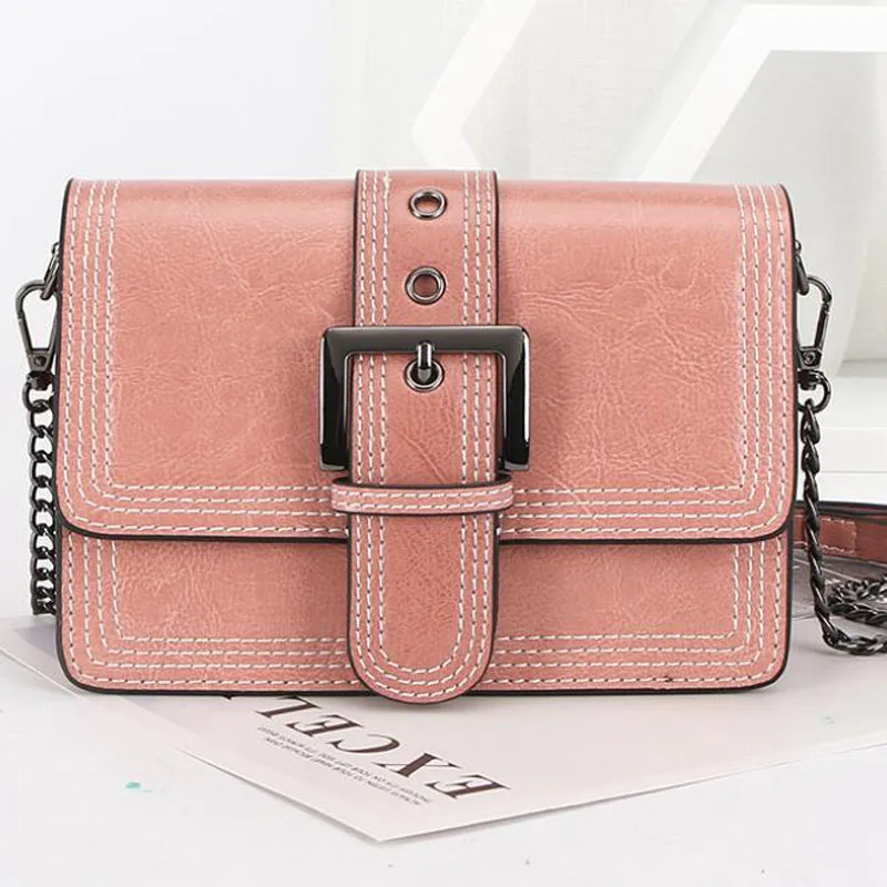 

Women's bag 2019 new fashion wild Cowhide shoulder bag casual Messenger Small package trend chain bag