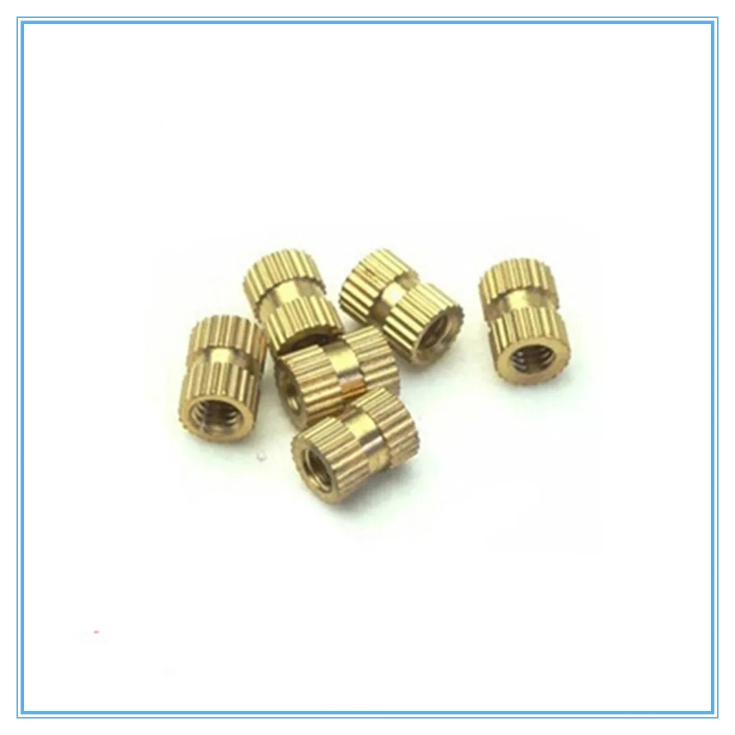 

100pcs M2 M2.5 Copper Inserts Brass Double Pass Knurl Nut Embedded Fastener