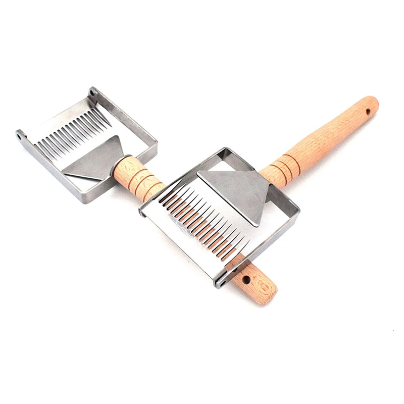 Stainless Steel Bee Hive Honey Uncapping Fork Scraper Woodhandle Beekeeping Tool Cutting Honey Fork Balance Cutting Honey Fork