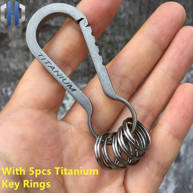 5pcs Titanium Alloy Small Key Ring Hanging Flashlight Hanging