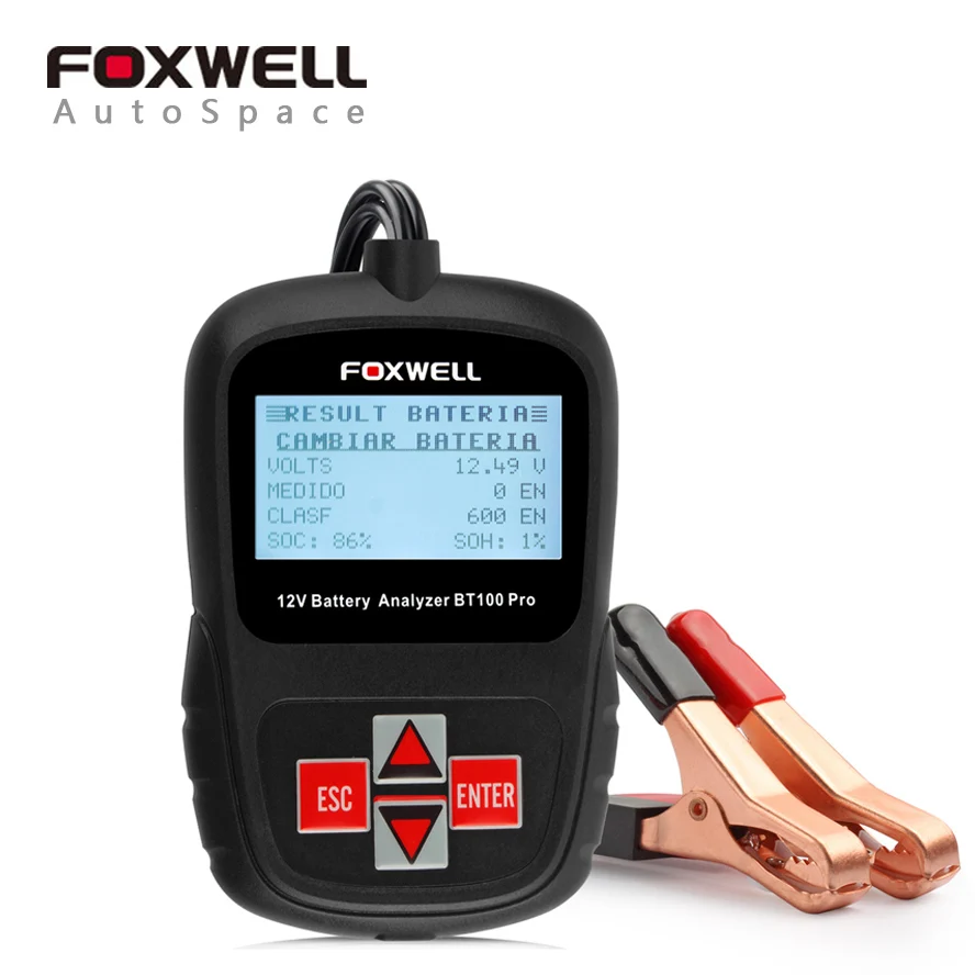 Foxwell BT100 Pro 12V 1100CCA Car Battery Tester Analyzer Tool BT 100