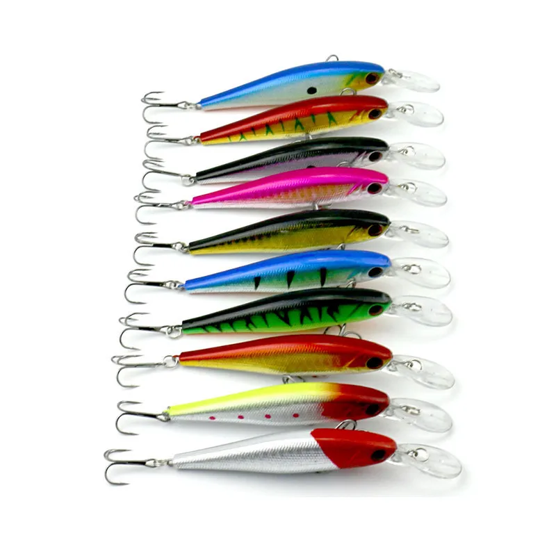 

Lot 10 pcs Fishing Lure Deep swim hard bait fish 10.5CM 9.5G artificial baits minnow fishing wobbler japan pesca