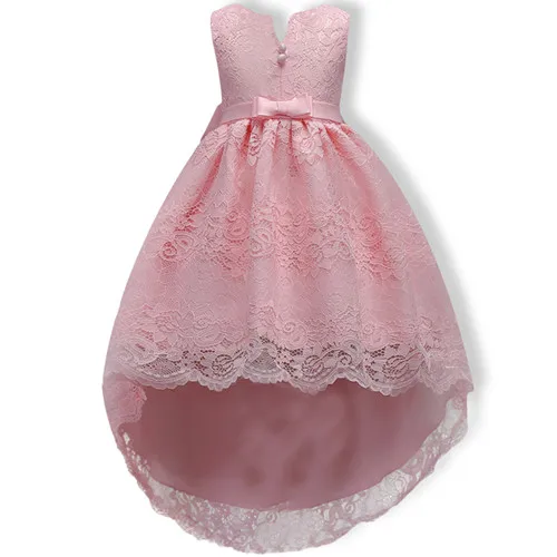 Детское праздничное платье для маленьких девочек, детское платье со шлейфом с вышивкой платье с цветочным рисунком для девочек Одежда для маленьких девочек платье принцессы для детей возрастом от 2 до 14 лет - Цвет: pink