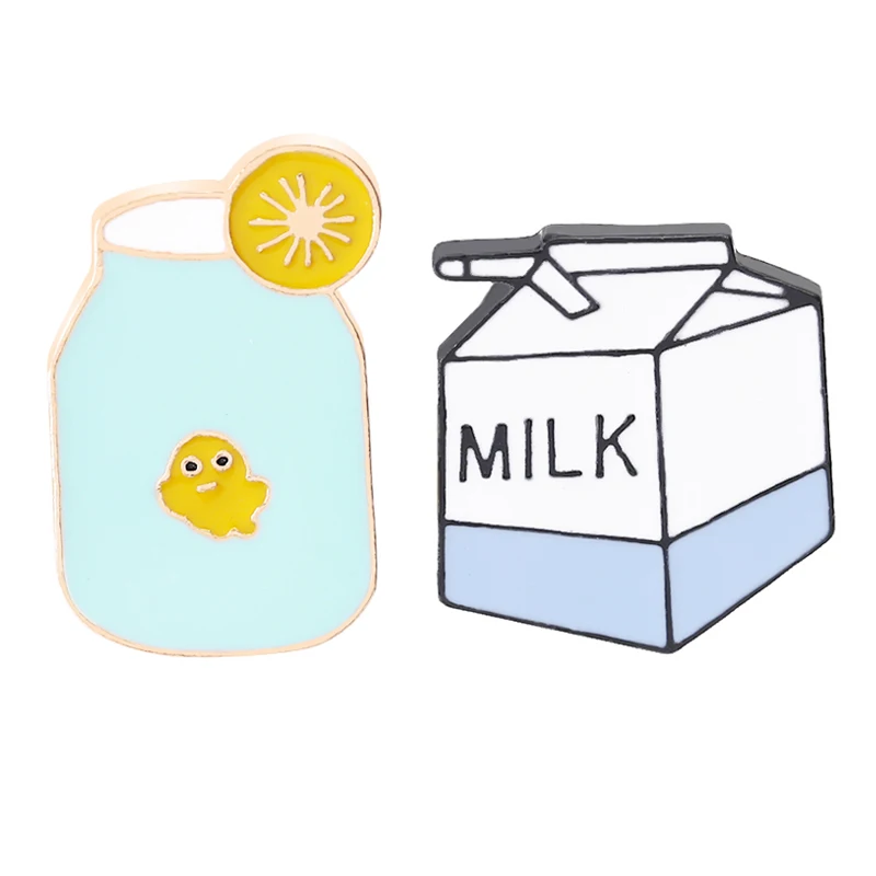 

Milk Fish Pins Brooches Enamel Cartoon Pet Pin Colorful Goldfish Lapel Pin Badge Button Lemon Cute Fish Pet Brooch Breakfast