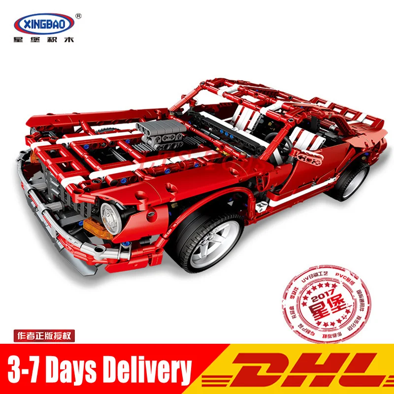 

XingBao 07001 2000Pcs Creative MOC Series The 2014 Muscle Car Set Building Blocks Bricks Toy Model for Children Gifts