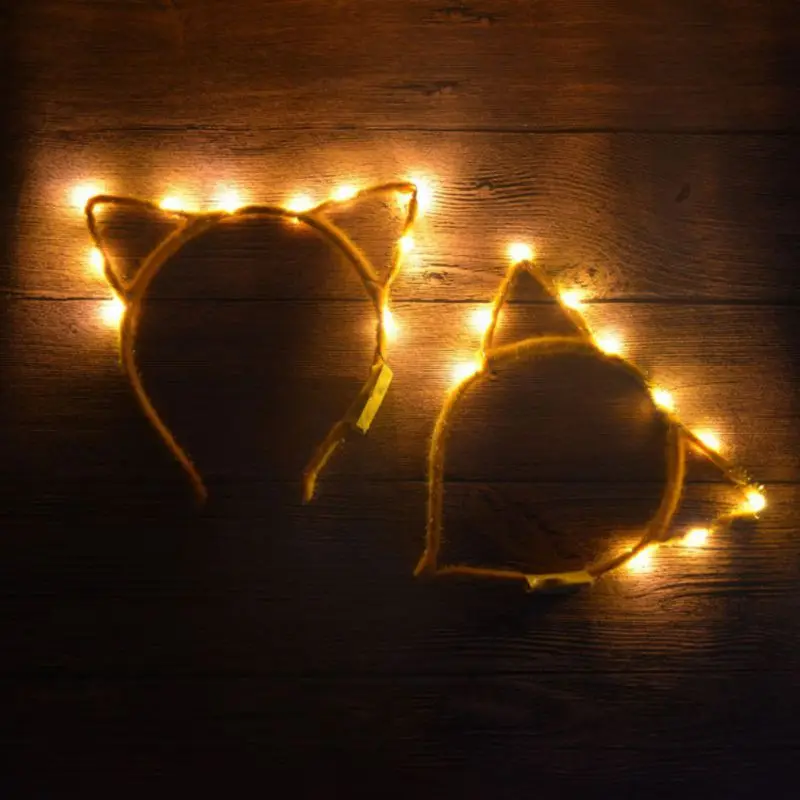 

Cat Ears LED Light Wear Accessories Party Glow Festival Halloween navidad Hair Blinking Flashing Headbands Christmas