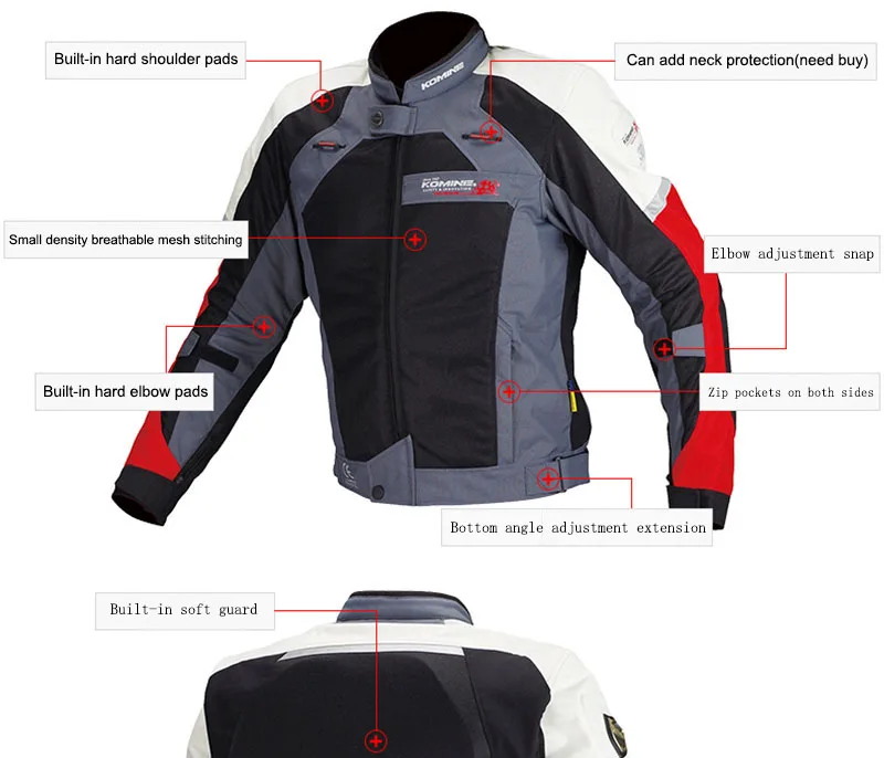 KOMINE японская Оригинальная летняя мотоциклетная мужская куртка дышащая анти-осенняя мотоциклетная Защитная куртка мужская гоночная одежда куртка