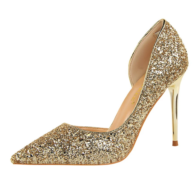 gold designer heels