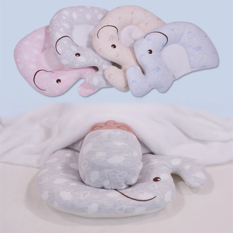 

Elephant Dog Shaped Baby Bedding Pillow Newborn Head Protection Cushion Infant Nursing Pillow Anti-roll Toddler Sleep Positioner